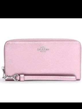 SOLD✨️NWT✨️ Coach Metallic Pink & Rainbow Glitter Long Wallet,, 2024, $298
